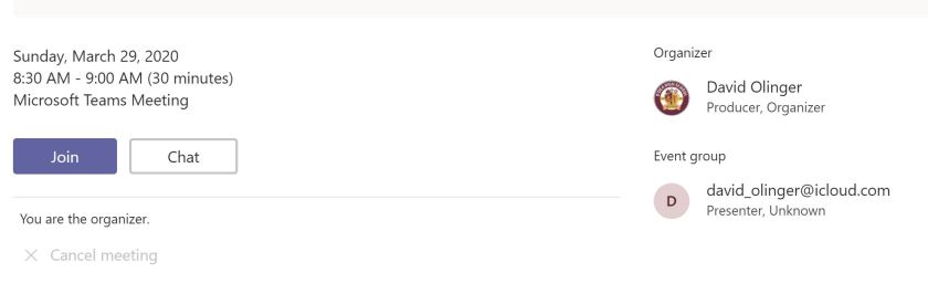 Join Live Teams Event